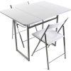 Versa Andrea Set de Table et Deux chaises pour Cuisine, terrasse, Jardin, Balcon ou Salle à Manger, Table et chaises, Dimensions (H x l x L) 80 x 70 x 100 cm, Métal et PVC, Couleur Blanc