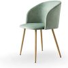 Vittorio meda Chaise de Salle à Manger Fauteuils Chaises en Velours avec Dossier et Pieds en Métal pour Salon, Bureau et Cuisine (Vert, 1)