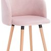 WOLTU 1x Chaise de Salle à Manger Chaise de Repas en Velours Fauteuil de Cuisine, Rose, BH121rs-1
