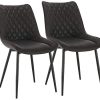 WOLTU BH210an-2 Chaises de Salle à Manger Lot de 2,Chaises de Cuisine Assise en Similicuir Pied en métal,Anthracite