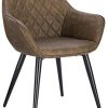 WOLTU BH251dbr-1,1 Chaise de Salle à Manger Moderne Chaise de Cuisine en Similicuir et métal,Brun Foncé