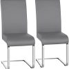 Yaheetech Lot de 2 Chaises de Salle à Manger en Simili Cuir Capacité 135 kg 41,5 x 53,5 x 103,5 cm