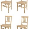 t m c s Tommychairs - Set 4 chaises Artemisia pour Cuisine, Bar et Salle à Manger, Robuste Structure en Bois de hêtre Poli, Non traité, 100% Naturel et Assise en Bois