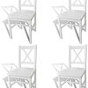vidaXL 4 pcs Chaise Salle à Manger en Bois Blanc