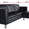 319QFqALL5L._AC_.jpg vidaXL Canapé Sectionnel 3 Places Similicuir Noir Salon Canapé d'angle Sofa