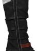 Dasongff Bottes hautes pour femme à talons longs - Bottes d'hiver sexy plates - Décontractées - Cowboy - Antidérapantes - Classiques - Pour l'hiver