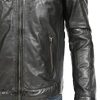 412PaETUdKL._AC_.jpg Veste en Cuir Véritable de Style de Motard pour Hommes Zip Up Manteau Matelassé Ron Noir
