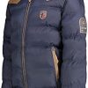 Geographical Norway ABRAMOVITCH Men - Veste Chaude Homme Tissu Impermeable - Manteau Epais Capuche Fourrure Outdoor - Blouson Doudoune Matelasse Hiver Exterieur Parka Hommes