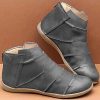 Dasongff Bottes pour femmes décontractées - En cuir - Rétro - Fermeture éclair latérale - Capuchon rond - Classiques - Chelsea - Boots de cowboy - Bottes d'équitation - Rétro - Pour femme