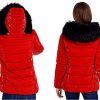 41iyHNliTmL._AC_.jpg BELLIVERA Doudoune Femme Matelassé Léger Manteau À Capuche D'hiver Avec Col Fourrure
