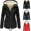 51BTys0WH5L._AC_.jpg Pianshanzi Doudoune pour femme - Avec capuche - Élégante - En duvet - Avec fermeture éclair - Chaud - Pour l'hiver - Coupe croppée - Avec large col montant - Moderne