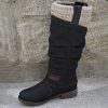 Dasongff Bottes hautes pour femme à talons longs - Bottes d'hiver sexy plates - Décontractées - Cowboy - Antidérapantes - Classiques - Pour l'hiver