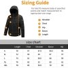 Veste Chauffante à Capuche,Veste Chaude avec 3 Niveaux de Chauffage,Interface USB,Hommes Femmes Hiver Manteaux Imperméable Coupe-Vent pour Le Travail en extérieur Tenue Quotidienne Ski Équitation Moto