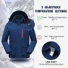 Veste chauffante pour Hommes avec Capuche Amovible Hiver Veste chauffante Chaude Manteau Vêtements (3XL, Noir)