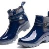 Bottes de Pluie Femme Caoutchouc Bottines Jardin Chelsea Boots Rain Boot Noir Bleu Kaki 35-42 EU