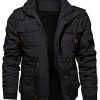 KEFITEVD Manteau de Pilote Militaire en Molleton Militaire à Capuche KEFITEVD Manteau de Pilote Militaire en Molleton Militaire à Capuche en Hiver pour Hommes avec Capuche