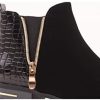 Primtex Bottines Chelsea Femme à Zip Motif Croco Verni Simili Cuir Boots Petit talon38