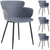 IDIMEX Lot de 4 chaises Catch pour Salle à Manger IDIMEX Lot de 4 chaises Catch pour Salle à Manger ou Cuisine au Design Retro avec Larges accoudoirs, Coque en Plastique Gris et 4 Pieds en métal laqué Noir