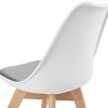 IDMarket - Lot de 6 chaises SARA édition spéciale Blanches Coussin Gris