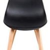 N/C Lot de 4 Chaises de Salle à Manger Pieds en Bois Massif - Style Scandinave Noir