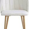 Nordlys - Lot de 2 Chaises de Salle a Manger Scandinaves Pieds Metal Effet Bois Velours Beige