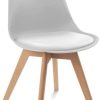 IDMarket - Lot de 6 chaises SARA Gris foncé x2, Gris Clair x2 et patchworks Noirs, Gris et Blancs