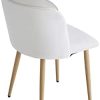 Nordlys - Lot de 2 Chaises de Salle a Manger Scandinaves Pieds Metal Effet Bois Velours Beige