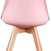 1 lot de 4 ou 6 chaises de salle à manger de couleur scandinave avec coussin en polyuréthane et pieds en hêtre (rose)