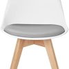 IDMarket - Lot de 6 chaises SARA édition spéciale Blanches Coussin Gris