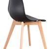 N/C Lot de 4 Chaises de Salle à Manger Pieds en Bois Massif - Style Scandinave Noir