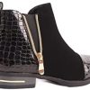 31-Dyw9hw3L._AC_.jpg Primtex Bottines Chelsea Femme à Zip Motif Croco Verni Simili Cuir Boots Petit Talon