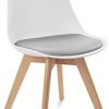 IDMarket - Lot de 6 chaises SARA édition spéciale Blanches Coussin Gris