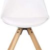 310cHe99jzL._AC_.jpg Injoy Life Lot de 6 chaises de salle à manger modernes en plastique avec pieds en bois massif et siège rembourré doux pour cuisine, comptoir, salon, salon - Chaises d'angle blanches