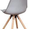 GrandCA HOME Chaises,Lot de 4 Chaises de Salle à Manger Style Nordique avec Pieds en Bois Massif,Chaise de Bureau Chaise de Cuisine Chaise de Salon (Gris)