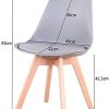 GrandCA HOME Chaise de Salle à Manger Lot de 4, Chaise avec Pieds en hêtre de Style Nordique, Adaptée au Salon Salle à Manger Salon (Gris-4)