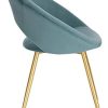 WOLTU Chaises de Salle à Manger Lot de 4 rembourrées en Velours,Chaise de Salle de séjour Turquoise BH230ts-4