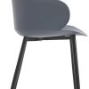 315PtUT3SJL._AC_.jpg IDIMEX Lot de 4 chaises Catch pour Salle à Manger ou Cuisine au Design Retro avec Larges accoudoirs, Coque en Plastique Gris et 4 Pieds en métal laqué Noir