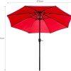 315c3X3TtHL._AC_.jpg Parasol de Jardin Lumineux Solaire Ø 270 cm - Tube Aluminium 38 MM Noir - Toile parasol en Polyester 180g/m2 UV 50-16 Tubes LED Blanc Chaud - Panneau Solaire 1,8W inclus