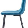 JYMTOM Lot de 4 Chaises en Velours de Salle à Manger avec Pieds en Métal de Style Moderne (Bleu Claire)