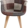 317GRxOzMXL._AC_.jpg GrandCA HOME Lot de 2 Chaises Chaise de Salle à Manger de Style Nordique Fauteuil Chaise Patchwork Chaise de Cuisine Chaise de Bureau (Brun)