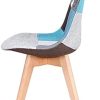 317Uxv7lDGS._AC_.jpg GrandCA HOME Lot de 2 chaises rembourrées en Lin Chaises de Salle à Manger scandinaves en Patchwork, adaptées au Salon et à la Salle à Manger (Bleu-2 Chaise)
