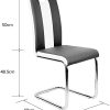 Lot de 6 Chaise de Salle à Manger Chaises de Maison en Forme d'arc à Dossier Unique pour Cuisine/Salle à Manger/Jardin (Noir-Blanc, 6)