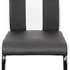 Lot de 6 Chaise de Salle à Manger Chaises de Maison en Forme d'arc à Dossier Unique pour Cuisine/Salle à Manger/Jardin (Noir-Blanc, 6)
