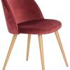 319p4AzACtS._AC_.jpg Herbalady Lot de chaises de salle à manger en velours au design simple et élégant, qui peuvent parfaitement correspondre à votre salle à manger, salon ou chambre à coucher (rouge, 2)