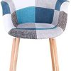 31AyOfwIyGS._AC_.jpg Uderkiny Lot de 2 chaises chaises Patchwork avec accoudoirs, Postuler à Cuisine Salon Salle à Manger Chambre, etc. (Bleu)