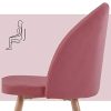GOLDFAN Chaises de Salle à Manger Lot de 2 Velours Chaise de Cuisine Chaise Longue avec Pieds en métal pour Maison et Bureau, (Rose Foncé)