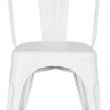 N/Q Lot de 4 Chaises de Salle à Manger Style Industriel Chaise Métal Empilable Intérieur/Extérieur (Blanc)