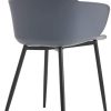 31DSBvUCHIL._AC_.jpg IDIMEX Lot de 4 chaises Catch pour Salle à Manger ou Cuisine au Design Retro avec Larges accoudoirs, Coque en Plastique Gris et 4 Pieds en métal laqué Noir