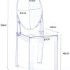 Chaise Transparente Lot de 6 Chaises de Salle à Manger Chaise Ghost Chaise Polycarbonate Transparent Chaise Violet Clair Non empilable Amovible