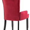 31E8cF1aUpS._AC_.jpg vidaXL 4X Chaises de Salle à Manger avec Accoudoirs Chaises à Dîner Chaises de Repas Meuble de Cuisine Salon Intérieur Maison Rouge Velours